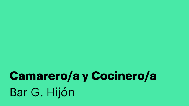 Camarero/a y Cocinero/a