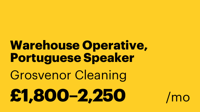 Warehouse Operative, Portuguese Speaker