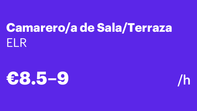 Camarero/a de Sala/Terraza