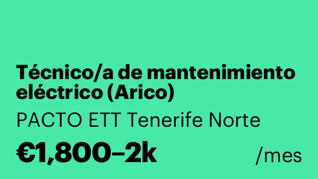 Técnico/a de mantenimiento eléctrico (Arico)