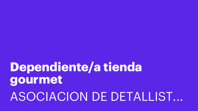 Dependiente/a tienda gourmet