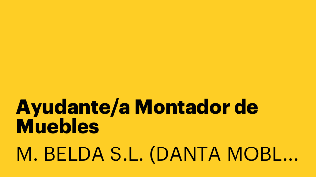 Ayudante/a Montador de Muebles