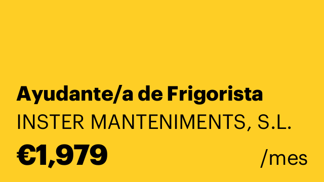 Ayudante/a de Frigorista