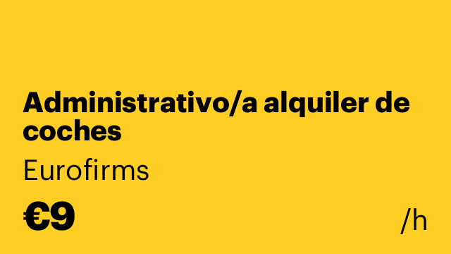 Administrativo/a alquiler de coches