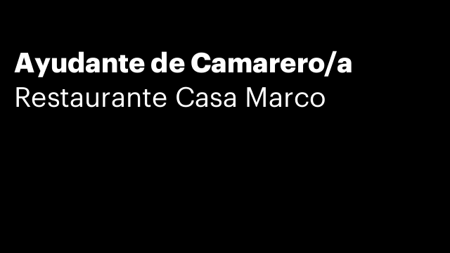 Ayudante de Camarero/a
