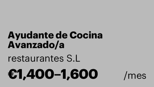 Ayudante de Cocina Avanzado/a