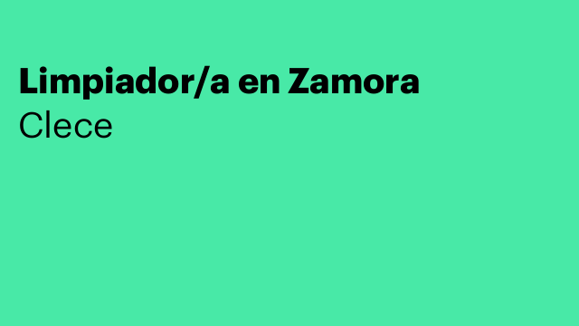 Limpiador/a en Zamora