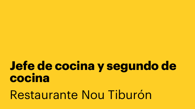 Jefe de cocina y segundo de cocina