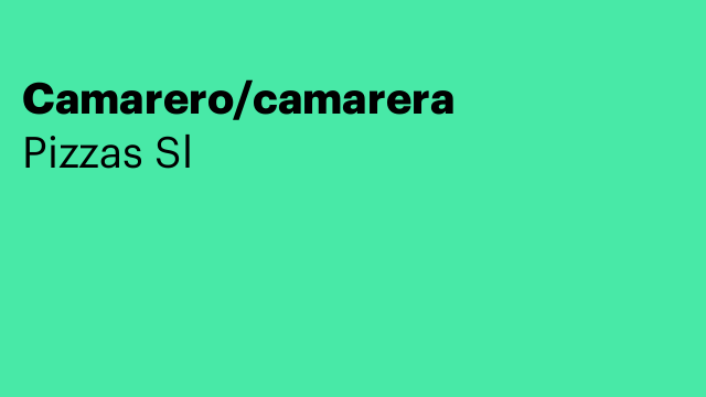 Camarero/camarera