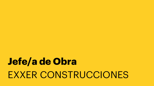 Jefe/a de Obra