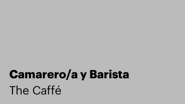 Camarero/a y Barista