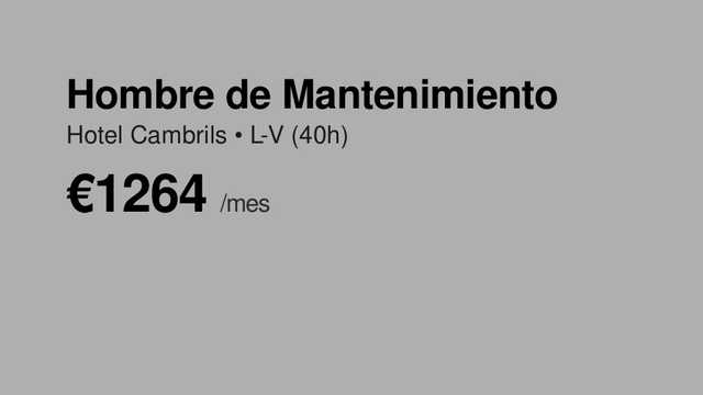 Técnico/a de Mantenimiento