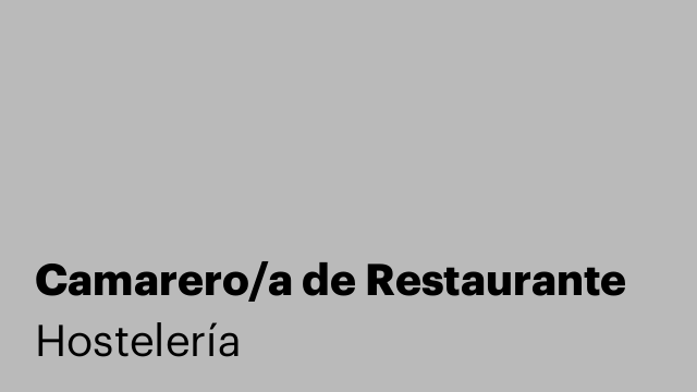 Camarero/a de Restaurante