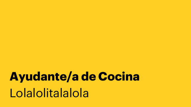 Ayudante/a de Cocina