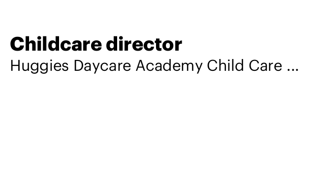 Childcare director
