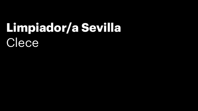 Limpiador/a Sevilla