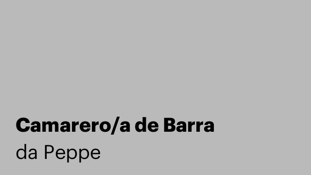 Camarero/a de Barra