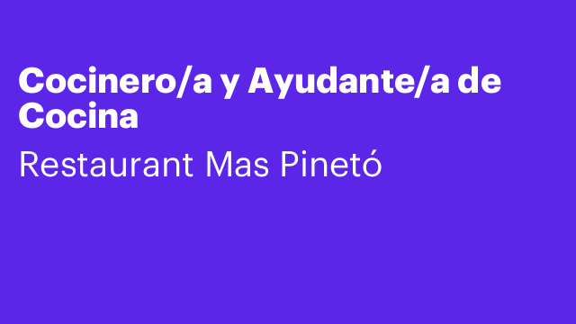 Cocinero/a y Ayudante/a de Cocina