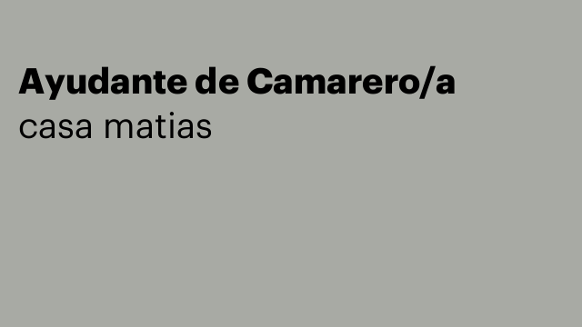 Ayudante de Camarero/a