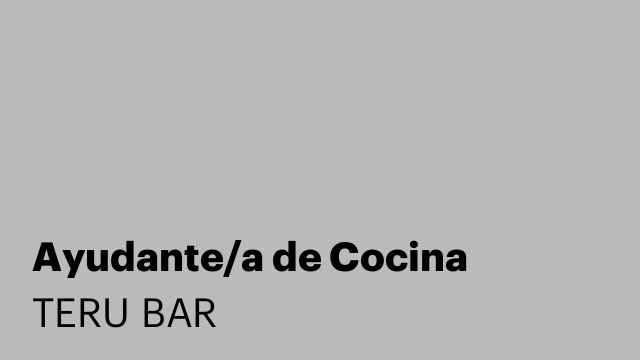Ayudante/a de Cocina