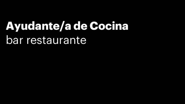 Ayudante/a de Cocina