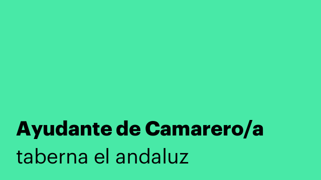Ayudante de Camarero/a