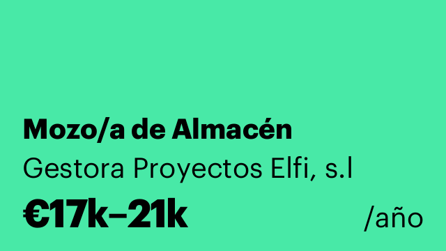 Mozo/a de Almacén