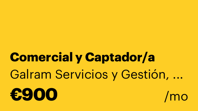 Comercial y Captador/a