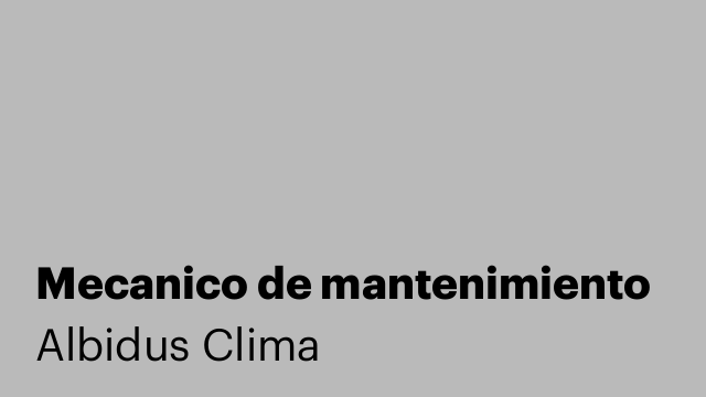Mecanico de mantenimiento