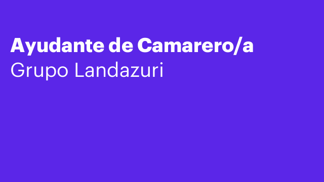 Ayudante de Camarero/a