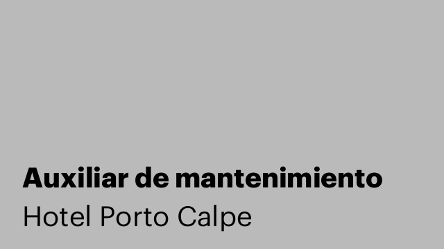 Auxiliar de mantenimiento