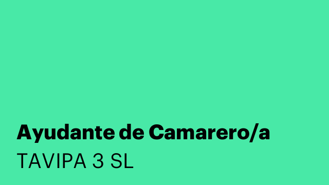 Ayudante de Camarero/a