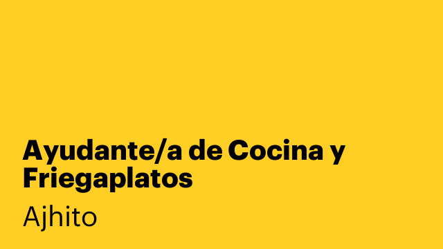 Ayudante/a de Cocina y Friegaplatos