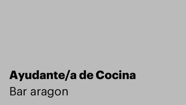 Ayudante/a de Cocina