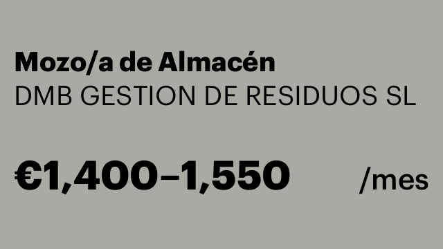 Mozo/a de Almacén