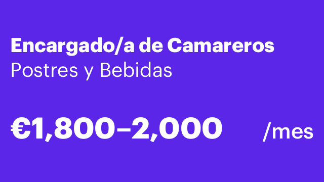 Encargado/a de Camareros