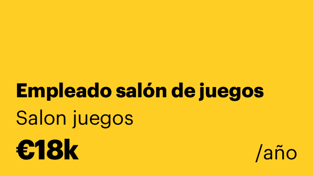 Empleado salón de juegos