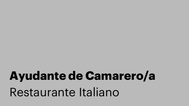 Ayudante de Camarero/a