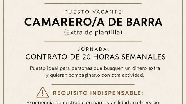 Camarero/a de Barra