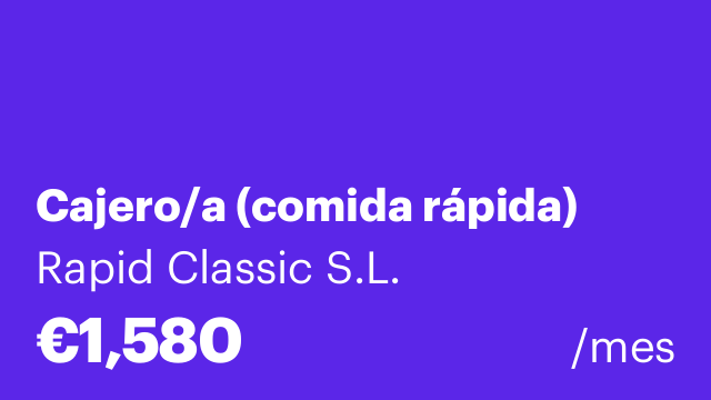 Cajero/a (comida rápida)