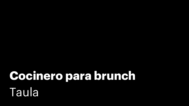 Cocinero para brunch
