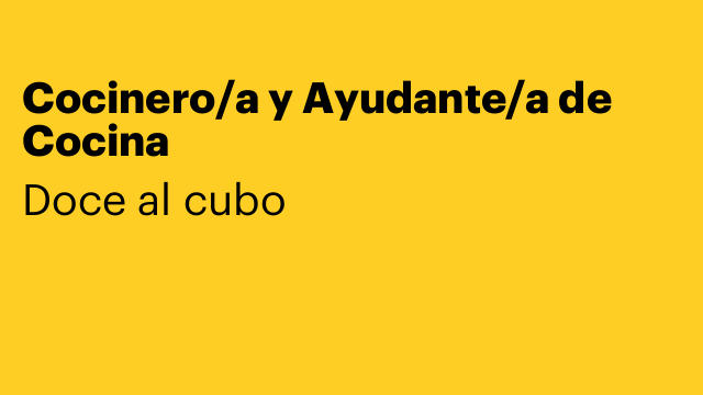 Cocinero/a y Ayudante/a de Cocina