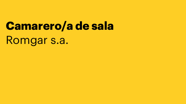 Camarero/a de sala