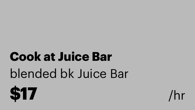 Cook at Juice Bar