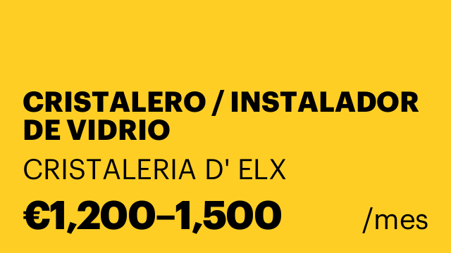 CRISTALERO / INSTALADOR DE VIDRIO