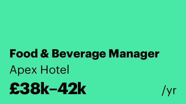 Food & Beverage Manager