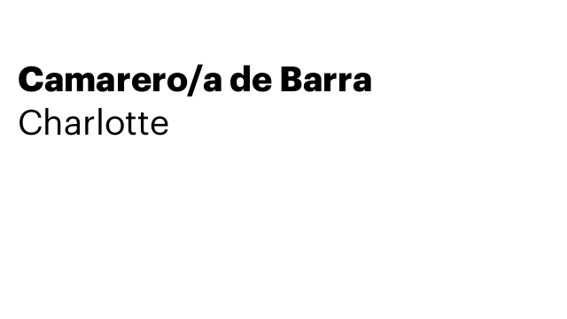 Camarero/a de Barra