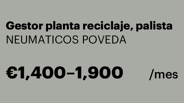 Gestor planta reciclaje, palista
