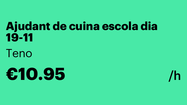 Ajudant de cuina escola dia 19-11