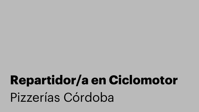 Repartidor/a en Ciclomotor